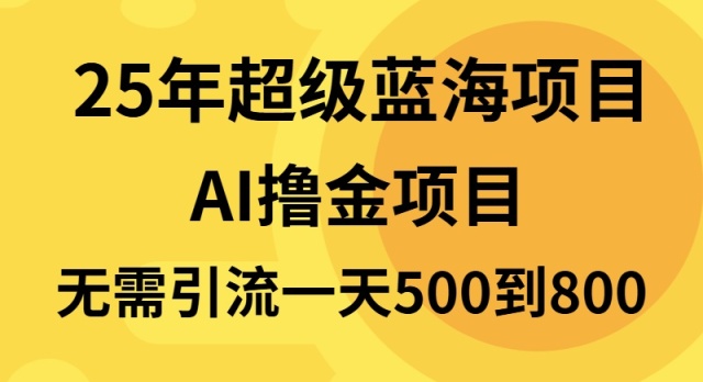 25年超级蓝海项目一天800+，半搬砖项目，不需要引流-天使资源网