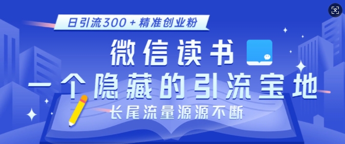微信读书，一个隐藏的引流宝地，不为人知的小众打法，日引流300+精准创业粉，长尾流量源源不断-天使资源网
