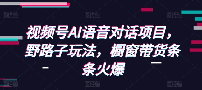 视频号AI语音对话项目，野路子玩法，橱窗带货条条火爆-天使资源网