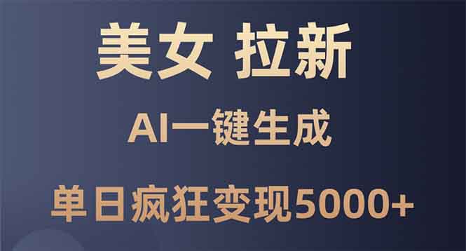 美女暴力拉新，通过AI一键生成，单日疯狂变现5000+，纯小白一学就会！-天使资源网