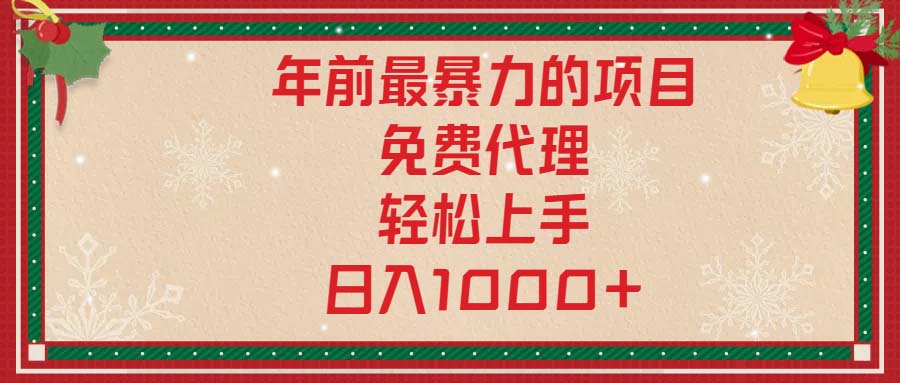 年前最暴力的项目，免费代理，轻松上手，日入1000+-天使资源网