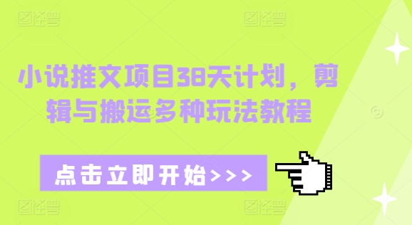 小说推文项目38天计划，剪辑与搬运多种玩法教程-天使资源网