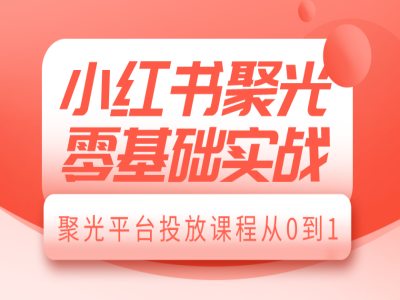 小红书聚光零基础实战，聚光平台投放课程从0到1-天使资源网