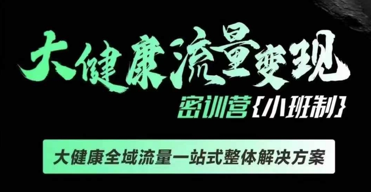 千万级大健康变现课线下课，大健康全域流量一站式整体解决方案-天使资源网