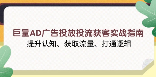 巨量AD广告投放投流获客实战指南，提升认知、获取流量、打通逻辑-天使资源网