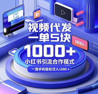 视频代发，一单5块，小红书引流合作模式，一部手机轻松日入多张【揭秘】-天使资源网