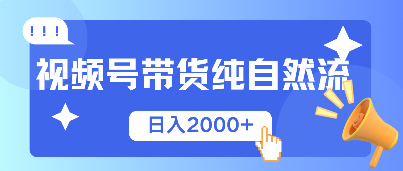 视频号带货，纯自然流，起号简单，爆率高轻松日入2000+-天使资源网