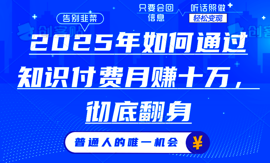 2025年如何通过知识付费月入十万，年入百万。。-天使资源网