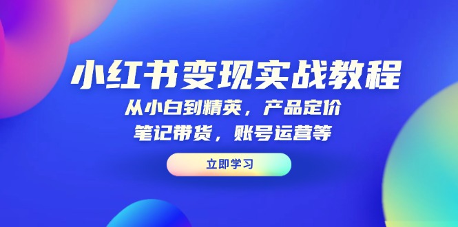 小红书变现实战教程：从小白到精英，产品定价，笔记带货，账号运营等-天使资源网
