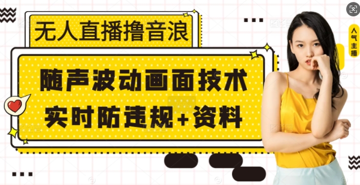 无人直播撸音浪+随声波动画面技术+实时防违规+资料【揭秘】-天使资源网