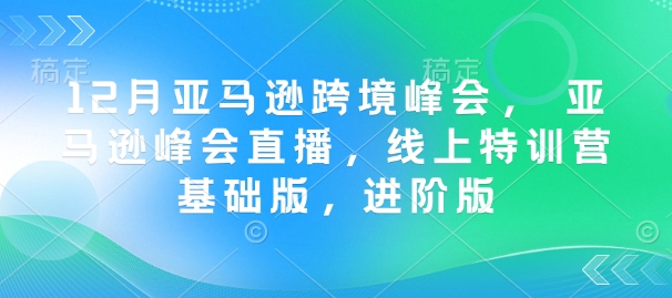 12月亚马逊跨境峰会， 亚马逊峰会直播，线上特训营基础版，进阶版-天使资源网