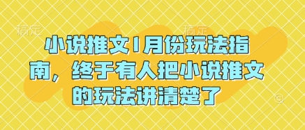 小说推文1月份玩法指南，终于有人把小说推文的玩法讲清楚了!-天使资源网
