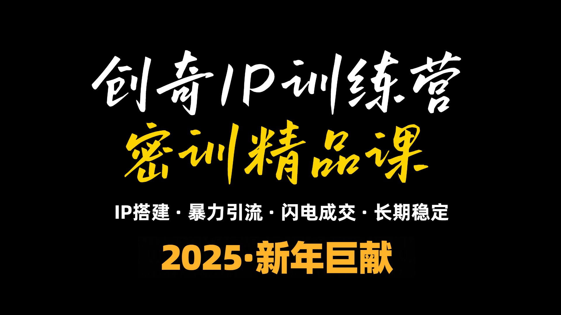 2025年“知识付费IP训练营”小白避坑年赚百万，暴力引流，闪电成交-天使资源网