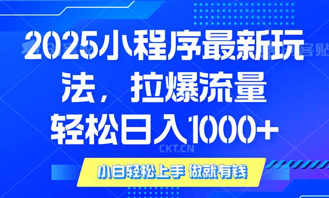 2025年小程序最新玩法，流量直接拉爆，单日稳定变现1000+-天使资源网