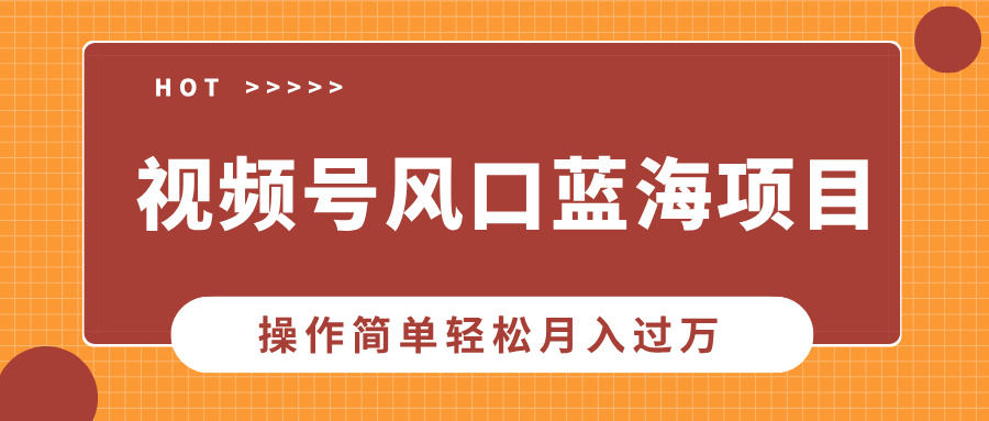 视频号风口蓝海项目，中老年人的流量密码，操作简单轻松月入过万-天使资源网