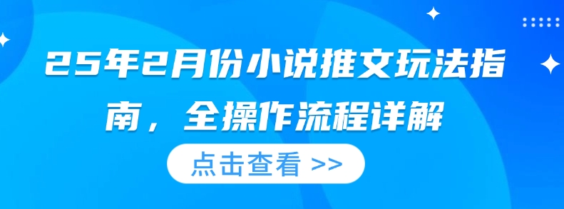 25年2月份小说推文玩法指南，全操作流程详解-天使资源网