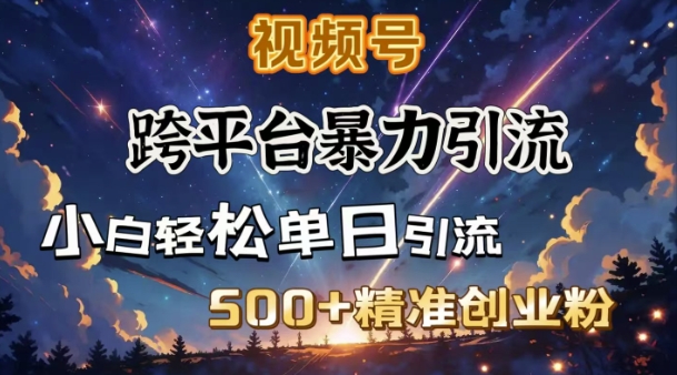 跨平台暴力引流，私域完美闭环，日引500+精准创业粉-天使资源网