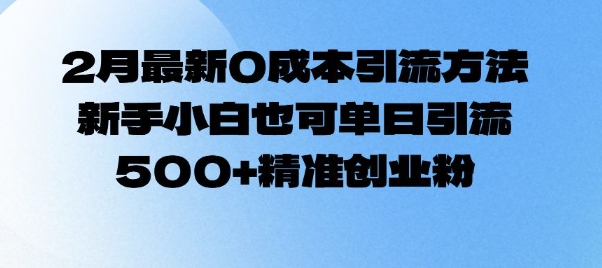2月最新0成本引流方法，新手小白也可单日引流500+精准创业粉-天使资源网