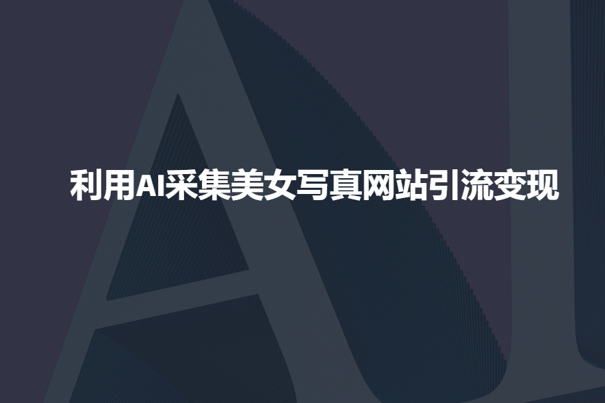 利用AI采集美女写真网站引流变现，引流嘎嘎的-天使资源网