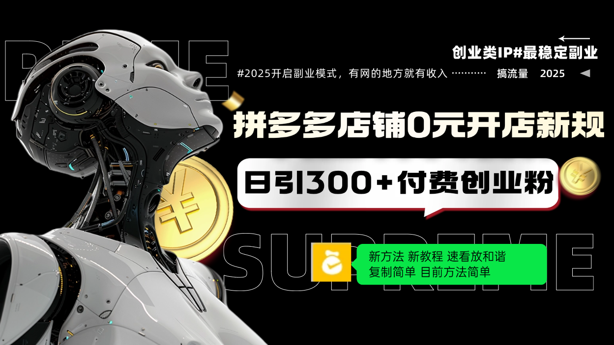 拼多多店铺0元开店新规，日引300+付费创业粉，目前方法简单复制粘贴可矩阵-天使资源网