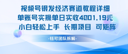 视频号银发经济赛道单账号实操单日实收1k+，小白轻松上手长期项目-天使资源网