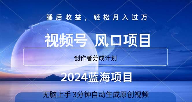 2024蓝海项目，3分钟自动生成视频，月入过万-天使资源网
