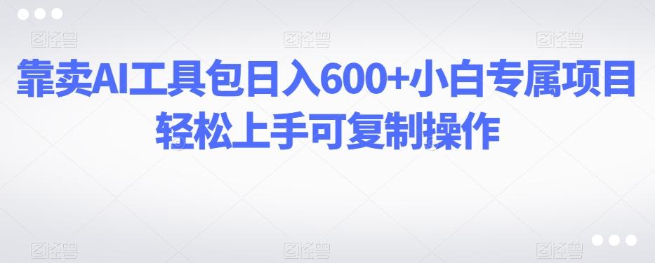 靠卖AI工具包日入600+小白专属项目轻松上手可复制操作-天使资源网