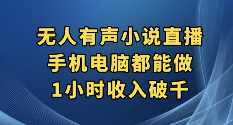 抖音无人有声小说直播，手机电脑都能做，1小时收入破千【揭秘】-天使资源网