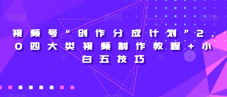视频号“创作分成计划”2.0四大类视频制作教程+小白五技巧【揭秘】-天使资源网