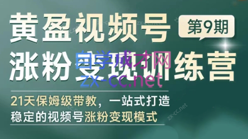 黄盈·视频号涨粉变现训练营-天使资源网