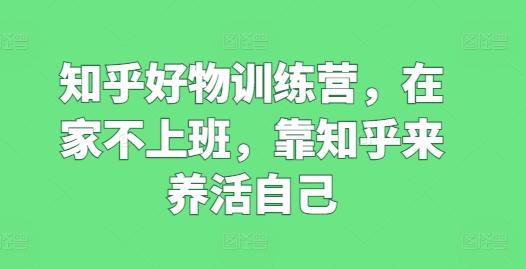 知乎好物训练营，在家不上班，靠知乎来养活自己-天使资源网