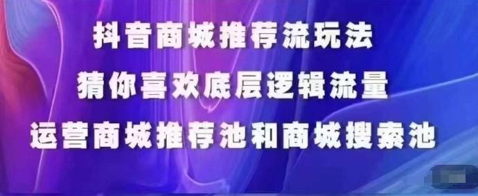 抖音商城运营课程，猜你喜欢入池商城搜索商城推荐人群标签覆盖-天使资源网