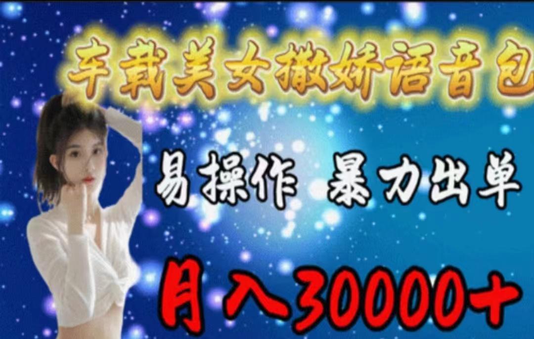 车载美女撒娇语音包，执行就出单，月入3000＋，小白看完课程就能马上实操-天使资源网