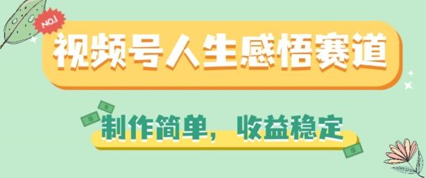 视频号人生感悟赛道，制作简单，收益稳定【揭秘】-天使资源网