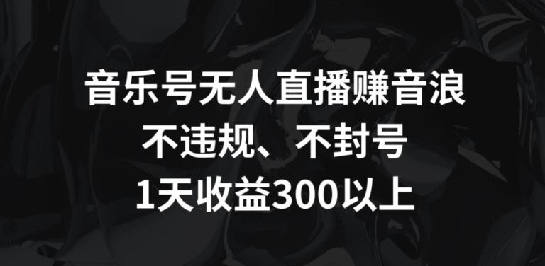 音乐号无人直播赚音浪，不违规、不封号，1天收益300+【揭秘】-天使资源网