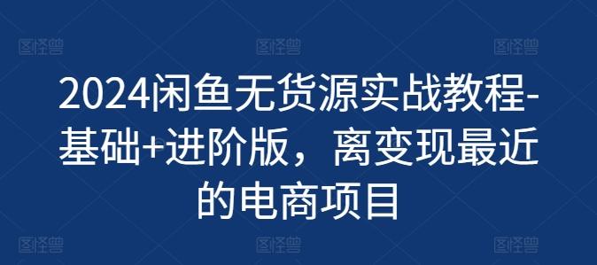 2024闲鱼无货源实战教程-基础+进阶版，离变现最近的电商项目-天使资源网
