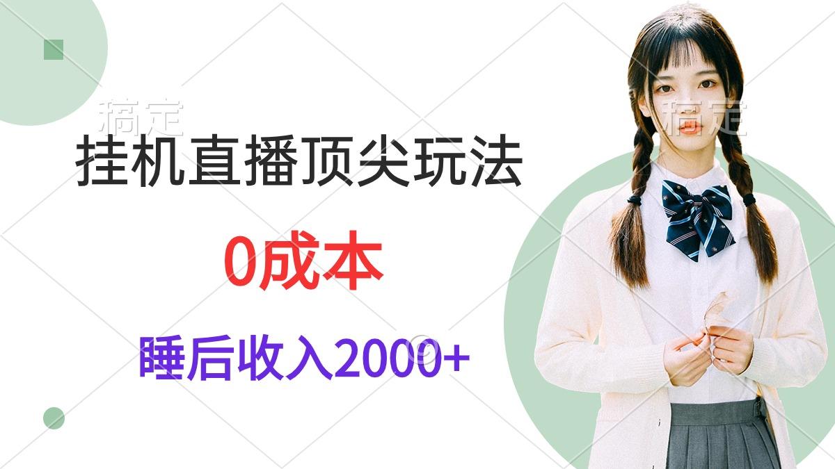 (9715期)挂机直播顶尖玩法，睡后日收入2000+、0成本，视频教学-天使资源网