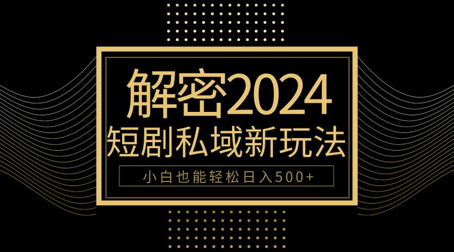 (9951期)10分钟教会你2024玩转短剧私域变现，小白也能轻松日入500+-天使资源网