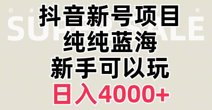 抖音蓝海赛道，必须是新账号，日入4000+【揭秘】-天使资源网