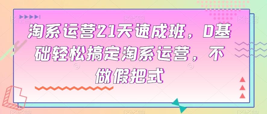淘系运营21天速成班，0基础轻松搞定淘系运营，不做假把式-天使资源网