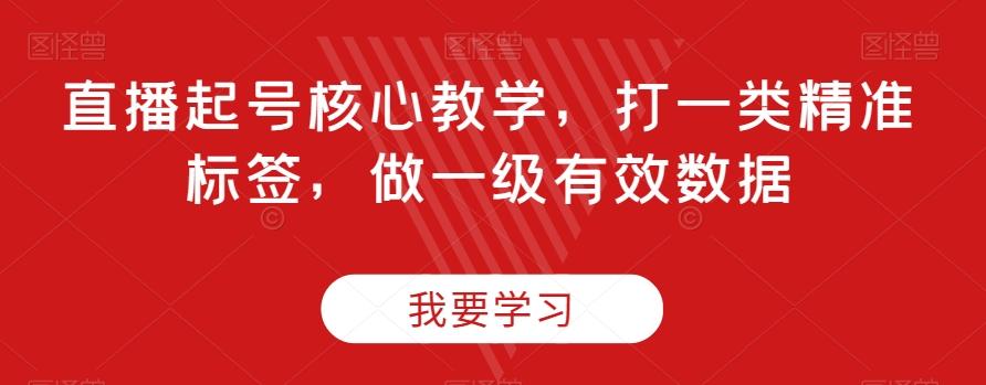 直播起号核心教学，打一类精准标签，做一级有效数据-天使资源网