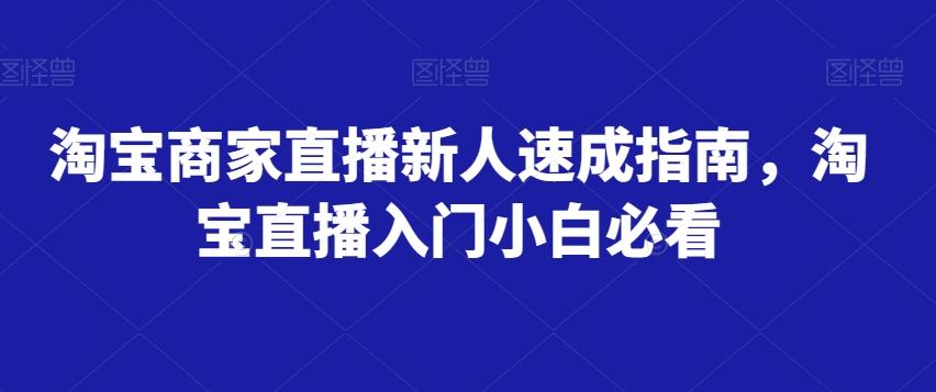 淘宝商家直播新人速成指南，淘宝直播入门小白必看-天使资源网