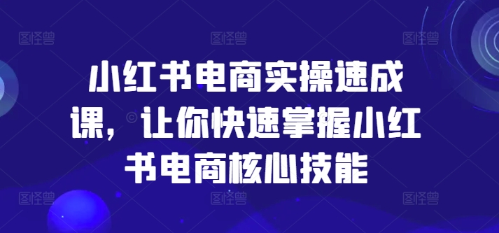 小红书电商实操速成课，让你快速掌握小红书电商核心技能-天使资源网