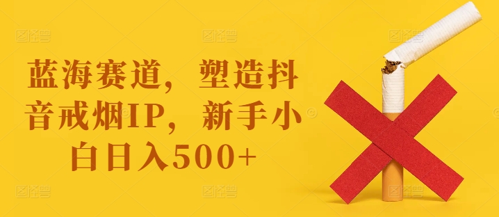 蓝海赛道，塑造抖音戒烟IP，新手小白日入500+【揭秘】-天使资源网