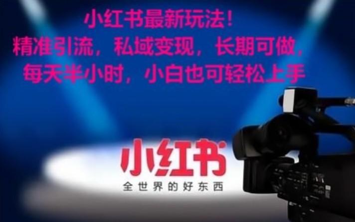 小红书最新玩法！精准引流，私域变现，长期可做，每天半小时，小白也可轻松上手-天使资源网