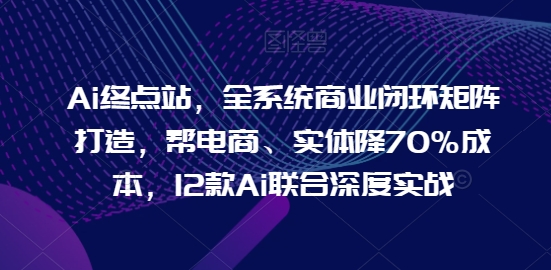 Ai终点站，全系统商业闭环矩阵打造，帮电商、实体降70%成本，12款Ai联合深度实战【0906更新】-天使资源网