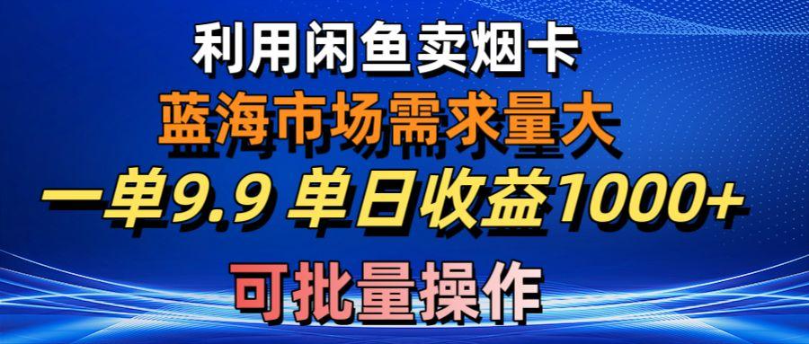 利用咸鱼卖烟卡，蓝海市场需求量大，一单9.9单日收益1000+，可批量操作-天使资源网
