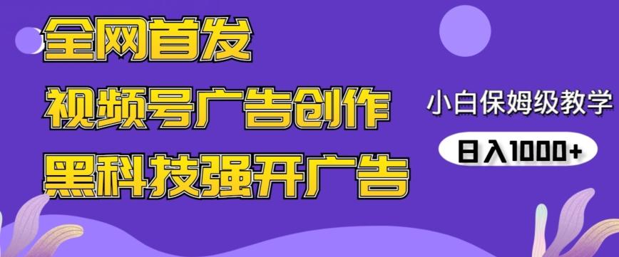全网首发蝴蝶号广告创作，用AI做视频，黑科技强开广告，小白跟着做，日入1000+【揭秘】-天使资源网