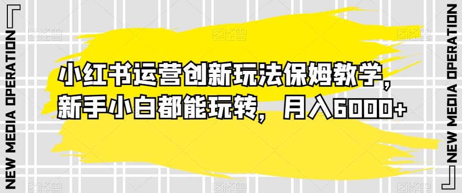 小红书运营创新玩法保姆教学，新手小白都能玩转，月入6000+【揭秘】-天使资源网