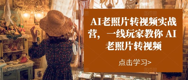 AI老照片转视频实战营，一线玩家教你AI老照片转视频-天使资源网